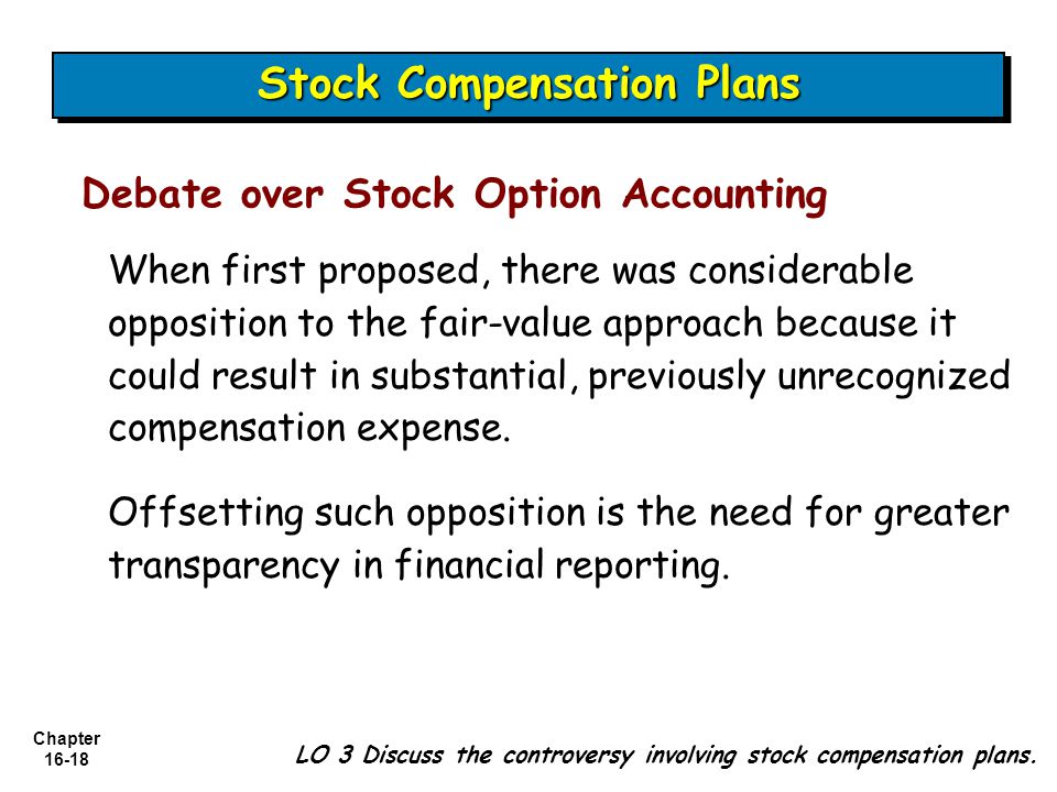 accounting for stock options under the fair value approach